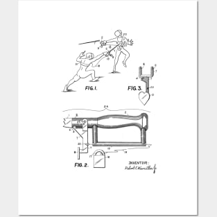 Fencing Sword Vintage Patent Drawing Posters and Art